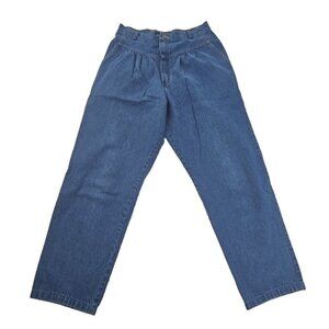 Vintage Wrangler Pleated Straight Leg High Rise Mom Jeans Size 16 EUC LN